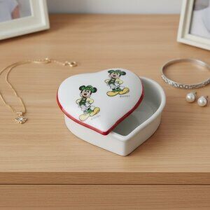 Vintage Disney Mickey Mouse Heart-Shaped Trinket Box